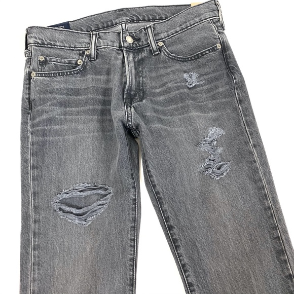 A&F Destroyed Felix Super Skinny Black Denim Jeans - Picture 2 of 9